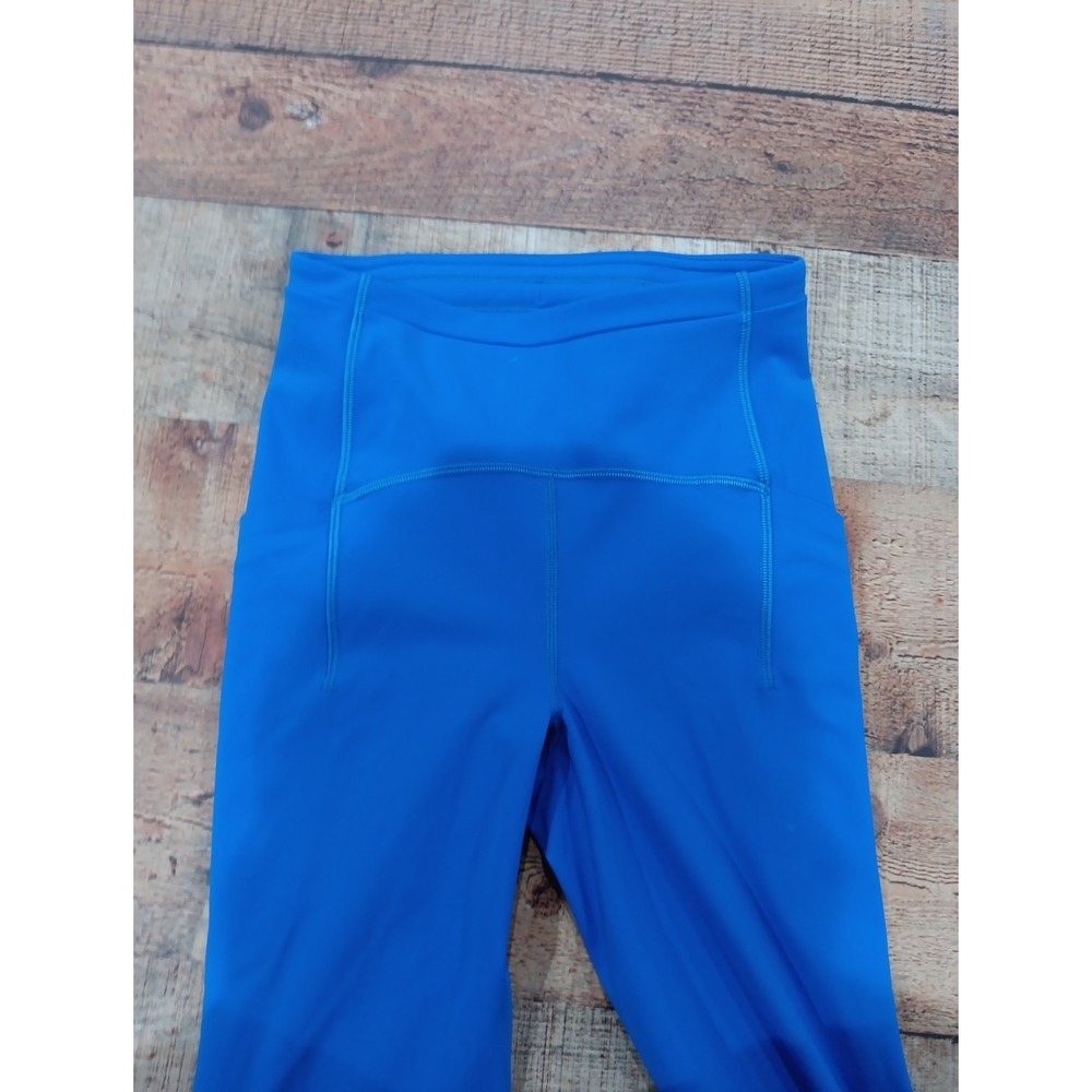 Women's Lululemon Bright Blue Leggings Sz 2 Side Pockets 2651 - Picture 7 of 9